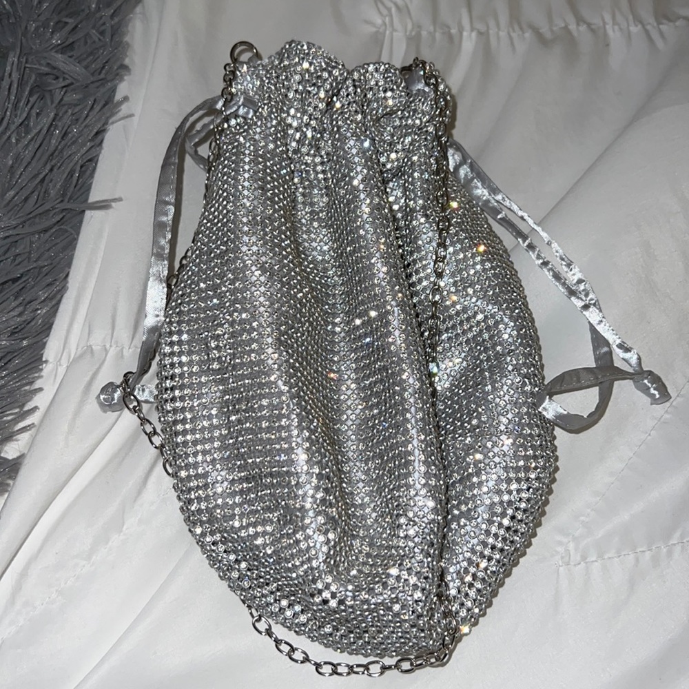 Rhinestone Silver Bag